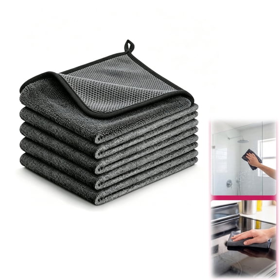 Genie Cloth Magic Cloth, Reusable Thickened Microfiber Cleaning Cloth for Kitchen Glass Car Windows, Lint-Free Wipes(15.74"L x 11.8"W,2PCS)