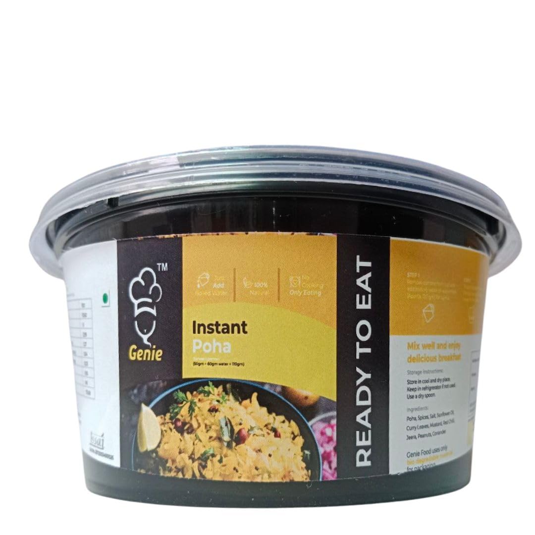 Genie Food Instant Ready To Eat Jain Poha (60G) Just Add Boiled Water