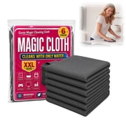 Genie Magic Cloth, Microfiber Cleaning Cloths, Streak-Free Lint-Free Reusable Rags for Glass, Window, Kitchen, Car 6 Pack