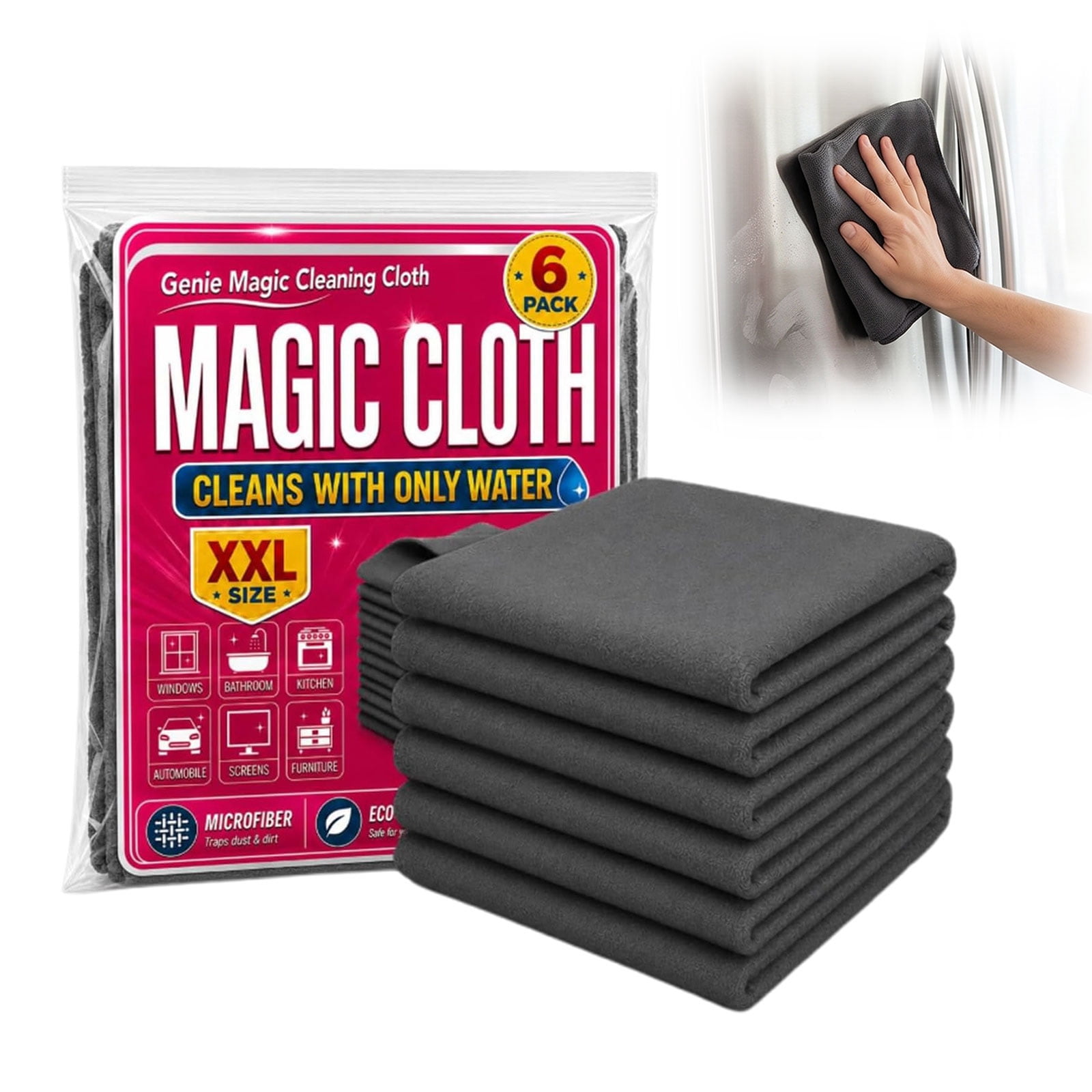 Magic Cclothes Genie Magic Cloth, Streak-Free Microfiber Cleaning Cloth, Magic Cloth ...