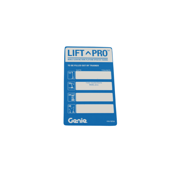 Genie Mewp Operator Training Card (10 pack) 76754-10GT