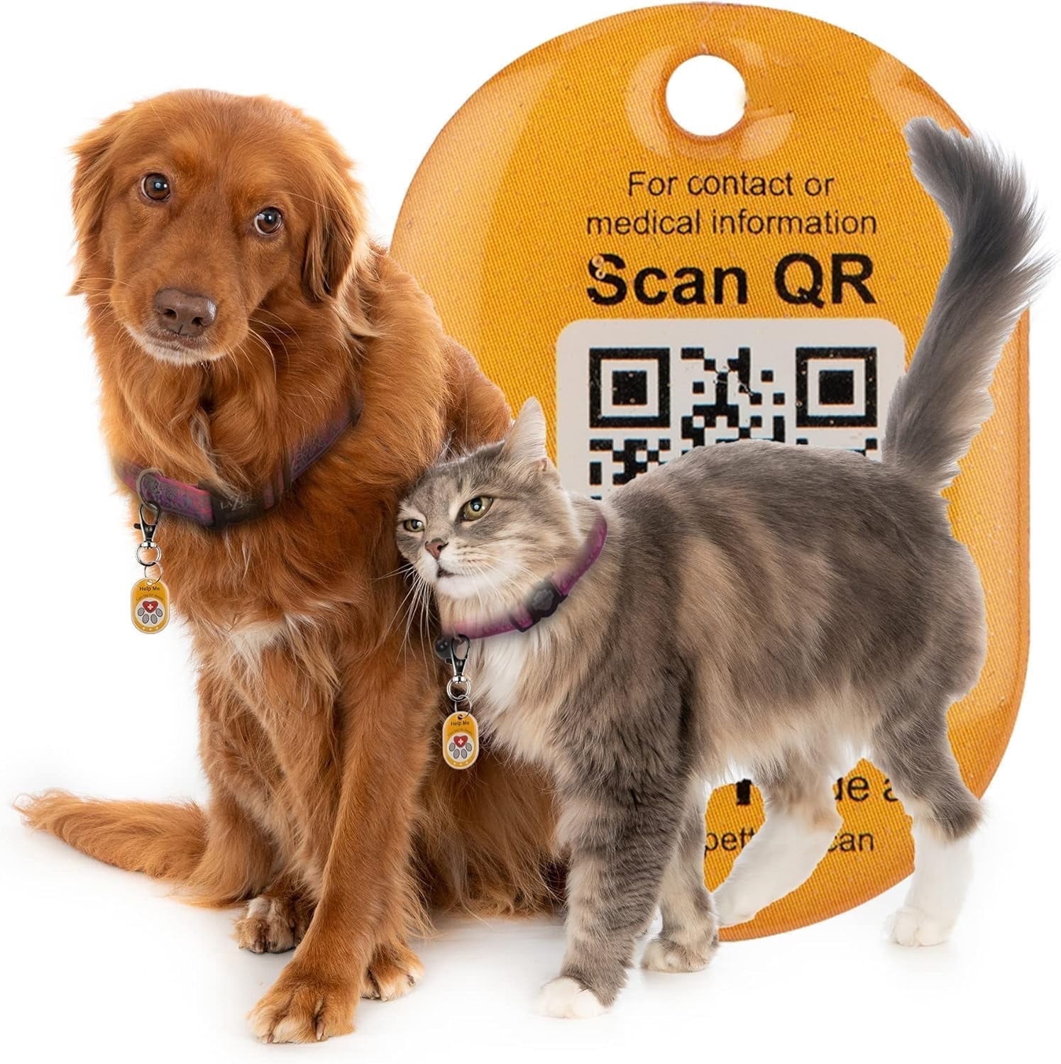 Genie Smart Pet Tag, Dog and Cat Tag with QR Code for Tracking Location ...