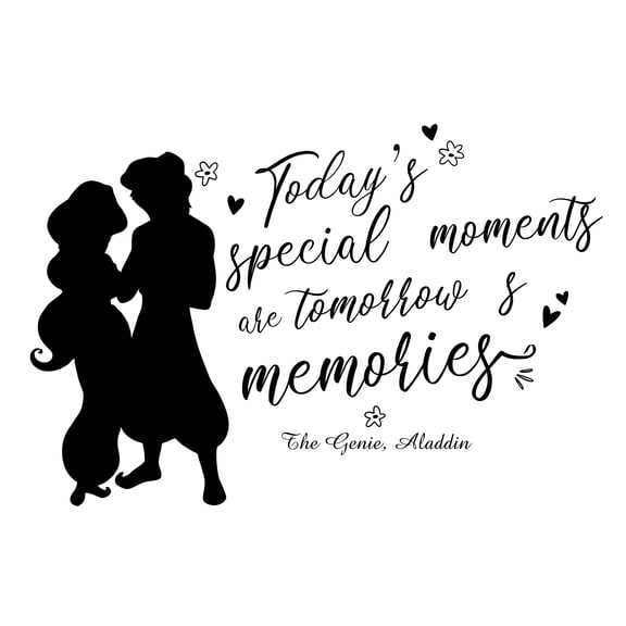 The Genie From Walt StickerDecal Aladdin Wall Art Quote Decal Design | Today's Special Moments Are Tomorrow's Memories | 14" x 20" DIY Removable Vinyl Home Sticker Bedroom Living Room Decoration