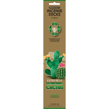 Genieco 20 Count Adventure: Extra Rich Incense Stick: Flowering Cactus (Lemon, Cactus and Coconut Blend) Floral Scent Family