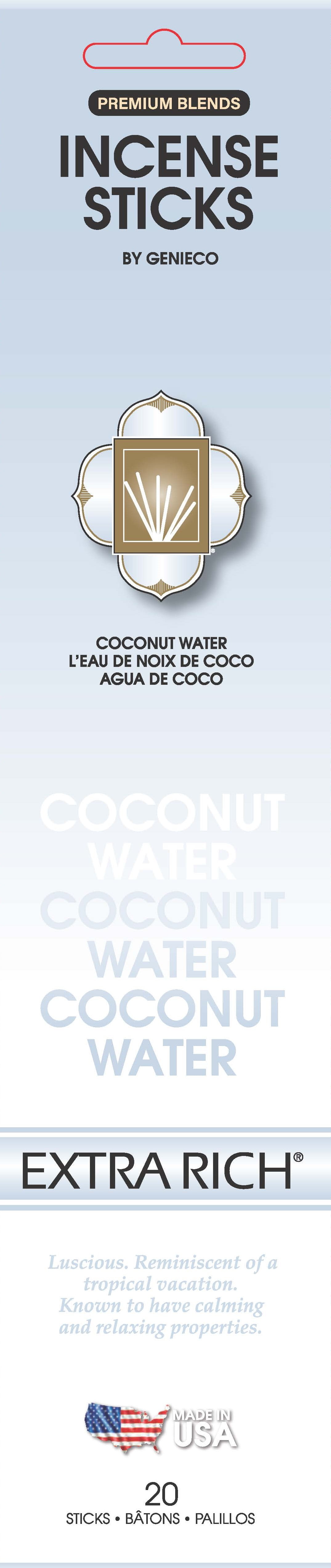 Genieco Extra Rich Incense Sticks, Coconut Water Fragrance (Light Blue