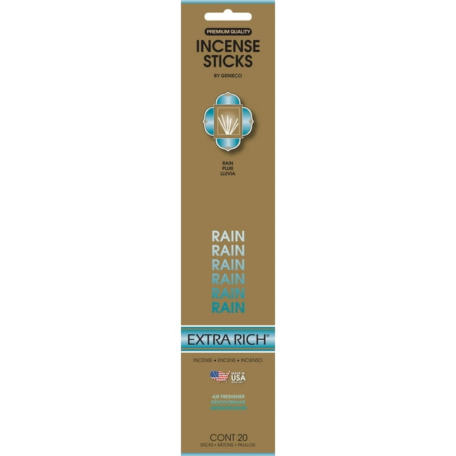 Genieco Extra Rich Incense Sticks, Rain Fragrance (Woody and Earthy