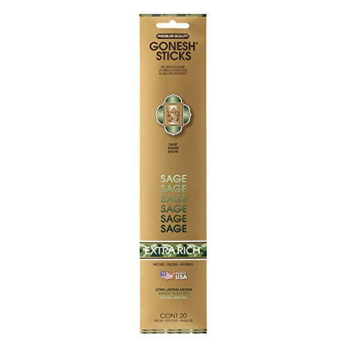 Genieco Extra Rich Sage Incense Sticks, 20 Count