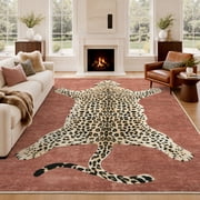GENIMO 5'x7' Area Rug for Living Room, Washable Non Slip Soft Animal Print Rug for Bedroom Dining Room Home Office, Dust