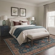 GENIMO 5'x7' Area Rug for Living Room, Washable Non Slip Soft Persian Rug for Bedroom Dining Room Home Office, Dusty Blu