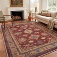 thumbnail image 1 of GENIMO 5'x7' Area Rug for Living Room, Washable Non Slip Soft Persian Rug for Bedroom Dining Room Home Office, Muted Burgundy, 1 of 11