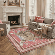 GENIMO 5'x7' Area Rug for Living Room, Washable Non Slip Soft Animal Print Rug for Bedroom Dining Room Home Office, Dust