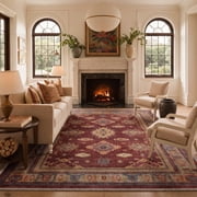 GENIMO 8'x10' Area Rug for Living Room, Washable Non Slip Soft Persian Rug for Bedroom Dining Room Home Office, Muted Bu
