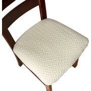 Genina Seat Covers for Dining Room Chair Seat Slipcovers Kitchen Chair CoversSet of 4,Beige