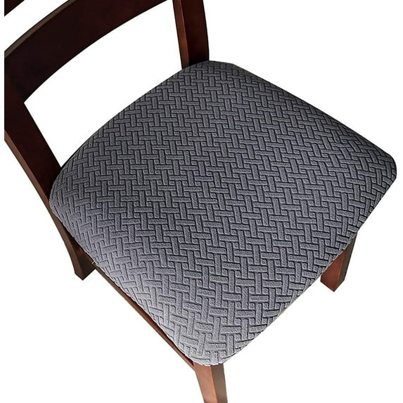 Genina Seat Covers for Dining Room Chair Seat Slipcovers Kitchen Chair Covers(Set of 4,Dark Grey)