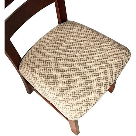 Genina Seat Covers for Dining Room Chair Seat Slipcovers Kitchen Chair Covers(Set of 4,Khaki)