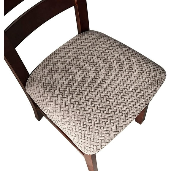 Genina Seat Covers for Dining Room Chair Seat Slipcovers Kitchen Chair Covers(Set of 4,Taupe)