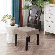 Genina Waterproof Seat Covers for Dining Room Chair Covers Waterproof Dining Chair Covers 2 PCS-Rear-gapped, Taupe