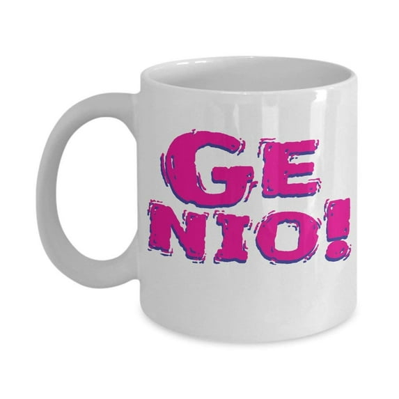 Genio Which Means Genius Coffee & Tea Gift Mug for Spanish Speaking People, Mexican and Hispanic Women