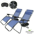 thumbnail image 1 of Geniqua 2 PC Blue Zero Gravity Lounge Chairs Folding Outdoor Beach Patio Recliner Tray Holder, 1 of 8