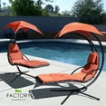 thumbnail image 1 of Geniqua 2X Hanging Lounge Chaise Hammock Chair Outdoor Patio Canopy Sun Shade [Orange], 1 of 8