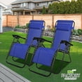 thumbnail image 1 of Geniqua 2X Zero Gravity Chairs Folding Recliner Yard Outdoor Beach Patio Lounge [Blue], 1 of 8