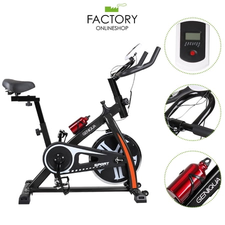 Geniqua Black Indoor Pro Exercise Bike Stationary Cycling Home Cardio Gym LCD Display