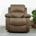 thumbnail image 1 of Geniqua Brown Leather Recliner Sofa Single Couch Lounge Chair Theater Seat Home Sofa Lay Back, 1 of 8