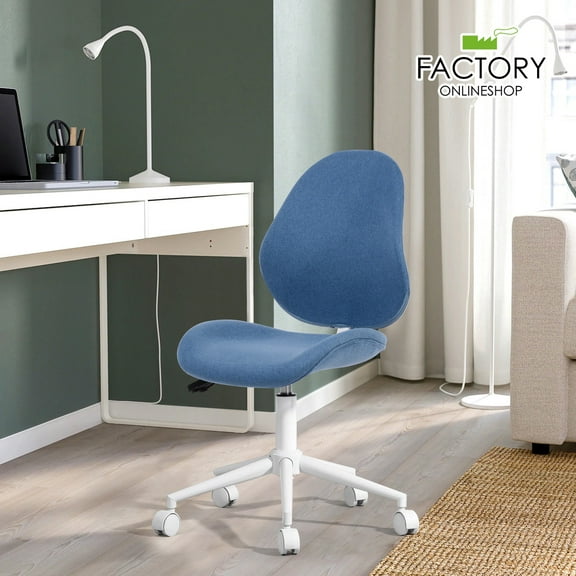 Geniqua Corp Office Chair, 220 lb. Capacity, Blue