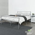 thumbnail image 1 of Geniqua Full Size Bed Frame Silver Steel Platform Modern Headboard Footboard Foundation Tool Free Assembly No Box Spring Needed, 1 of 8