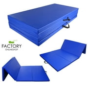 Geniqua Gymnastics Mat 4'X8'X2" Folding Fitness Yoga Stretching Workout Tumble Mat Blue