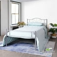 thumbnail image 1 of Geniqua Twin Size Bed Frame Steel Silver Foundation Vintage Headboard Footboard Foundation Tool Free No Box Spring Needed, 1 of 8