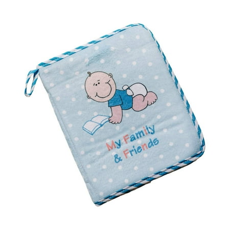 Genius Babies Blue Fleece Baby Boy Photo Album, Holds 15 - 4 x 6 Photos