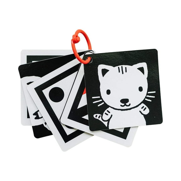 Genius Babies - Original, High Contrast (Black, White, Red) Flashcards for Baby (5" x 5")
