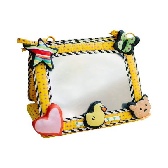 Genius Babies - Tummy Time Mirror - Yellow with Heart, Duck (11.5" x 10.75")