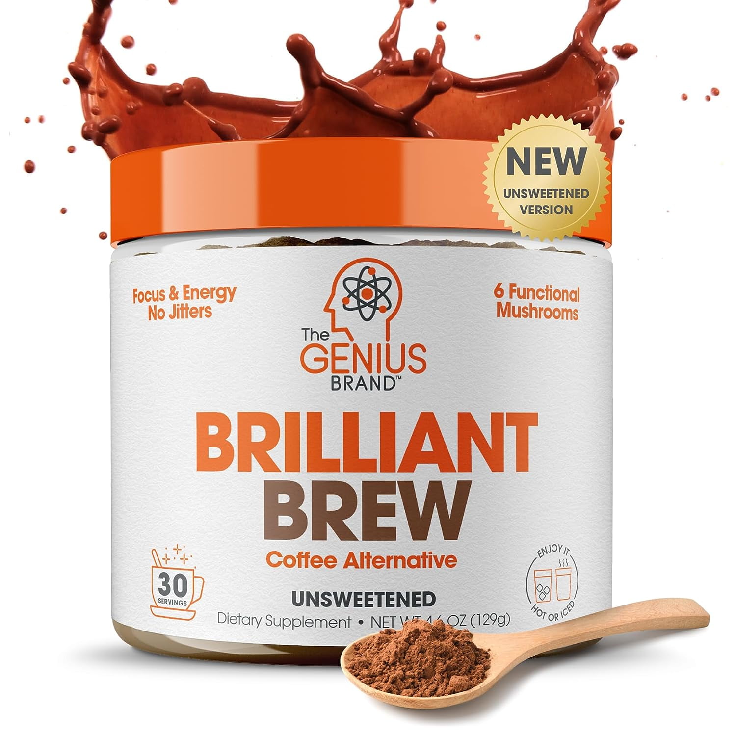 Genius Brilliant Brew Unsweetened, Coffee Alternative Nootropic