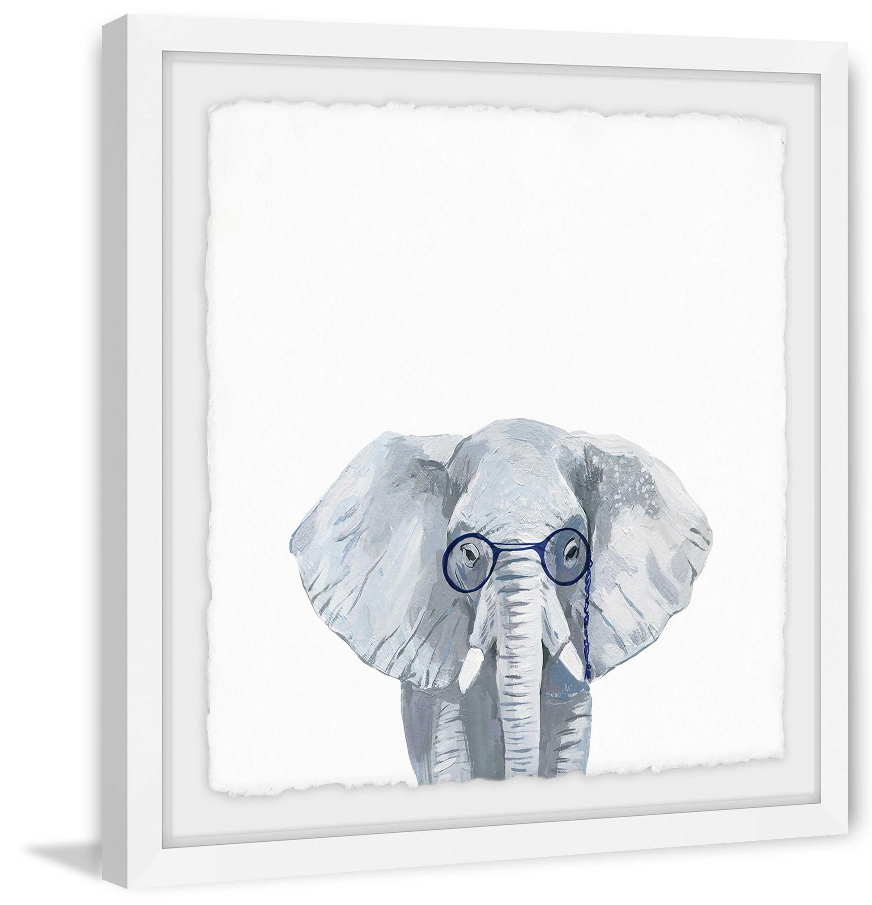 Genius Elephant Framed Wall Art Print for Kids Nursery, 12" x 12"