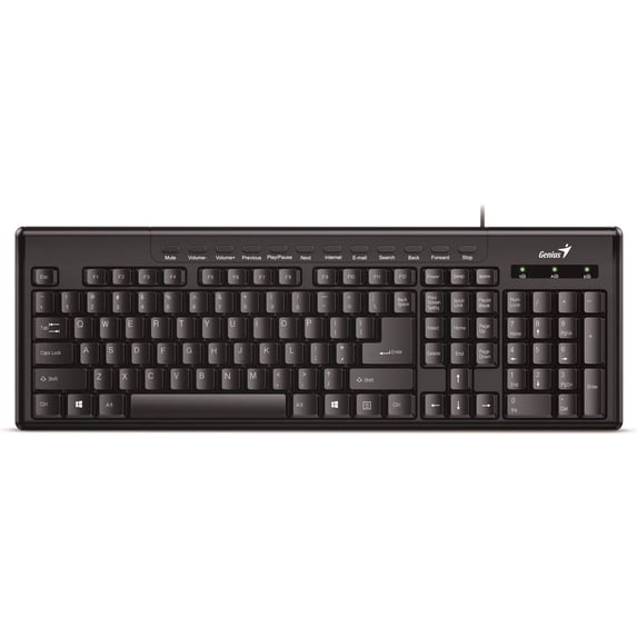 Genius KB-M230 Wired USB Full-Size Smart Keyboard Black