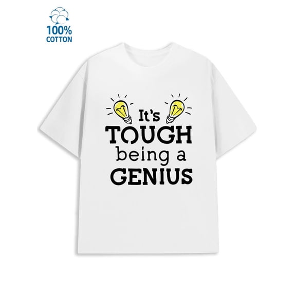 Genius Lightbulb Tee men funny humor 180G 100% Cotton white vintage wife Classic Unisex Shirt Graphic Tee tshirts Classic Unisex Shirt Printed tshirts