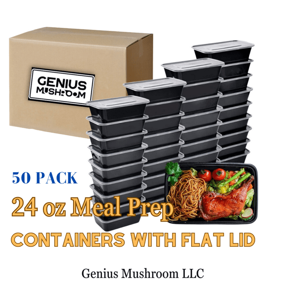 Genius Mushroom LLC Black Microwave Safe Food Storage Containers (50 Count)