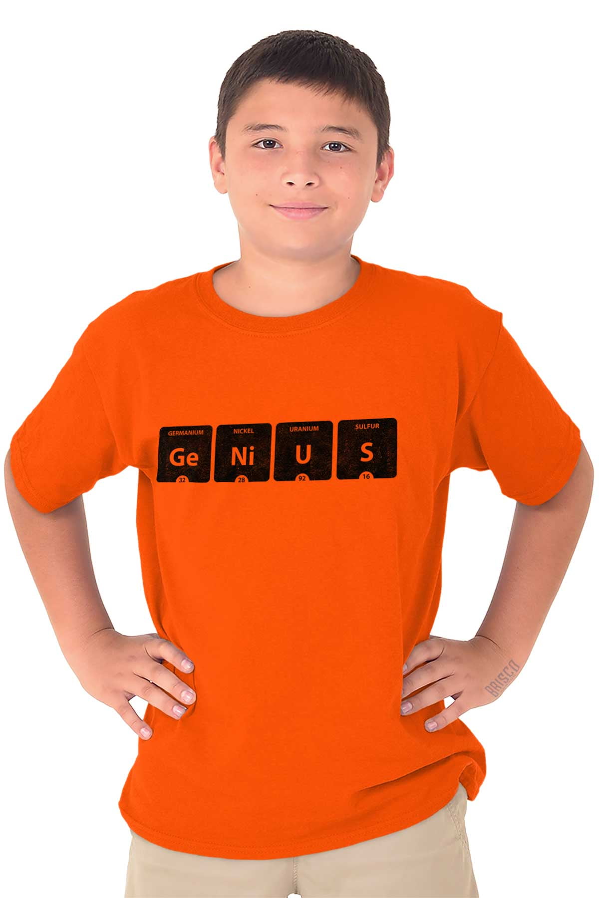 Genius Periodic Table Science Nerd Crewneck T Shirts Boy Girl Teen Brisco Brands M