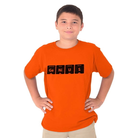 Genius Periodic Table Science Nerd Crewneck T Shirts Boy Girl Teen Brisco Brands S