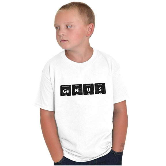 Genius Periodic Table Science Nerd Crewneck T Shirts Boy Girl Teen Brisco Brands X
