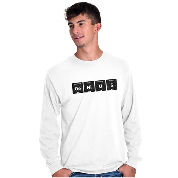 Genius Periodic Table Science Nerd Long Sleeve TShirt Men Women Brisco Brands S