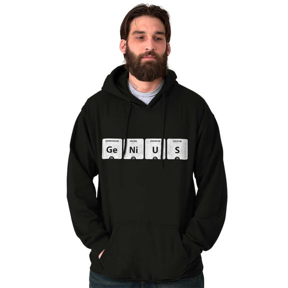Genius Periodic Table Science Nerd Unisex Plus Fleece Graphic Hoodie Brisco Brands 2X