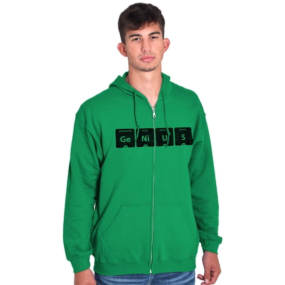 Genius Periodic Table Science Nerd Zip Up Hoodie Men's Women's Brisco Brands 2X