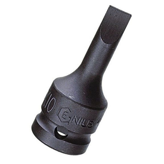 Genius Tools 1/2" Dr. 2.5 x 16.0mm Slotted Impact Bit Socket, 76mmL (CR-Mo) - 4476P16