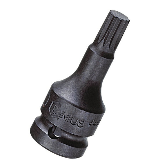 Genius Tools 1/2" Dr. M8 Triple Square Impact Bit Socket, 76mmL (CR-Mo) - 4476T08