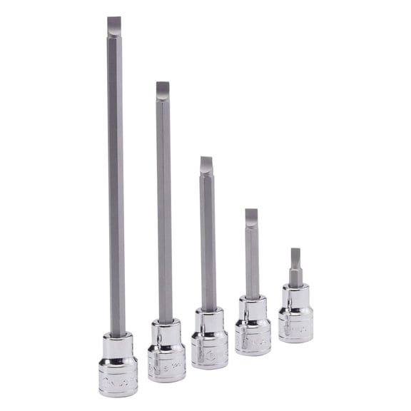 Genius Tools 1/4" Dr. 1.0 x 6.0mm Slotted Bit Socket, 180mmL - 308+1760