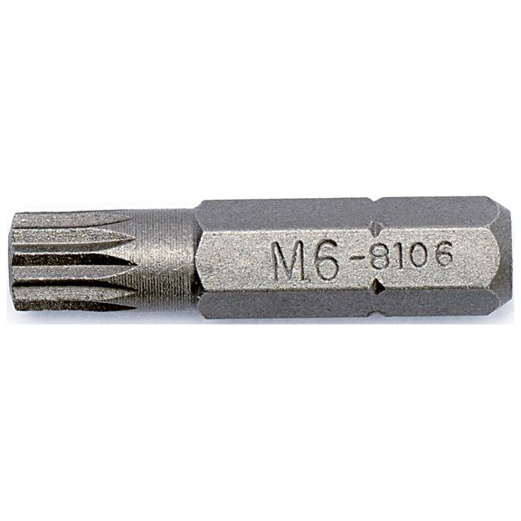 Genius Tools 1/4" Hex Shank, M6 Triple Square Screwdriver Bit, 30mmL - 8106