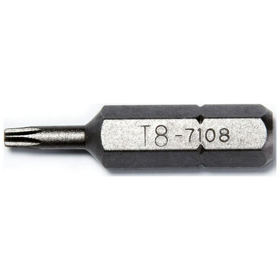 Genius Tools 1/4" Hex Shank, T-8 Tamperproof Star Screwdriver Bit, 30mmL - 7108